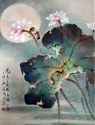 Lotus in moonlight by Kyle Chuong